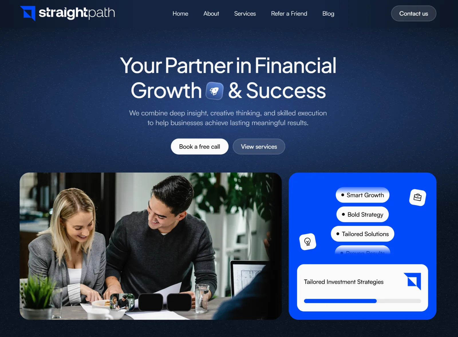 Straight Path Financial website homepage